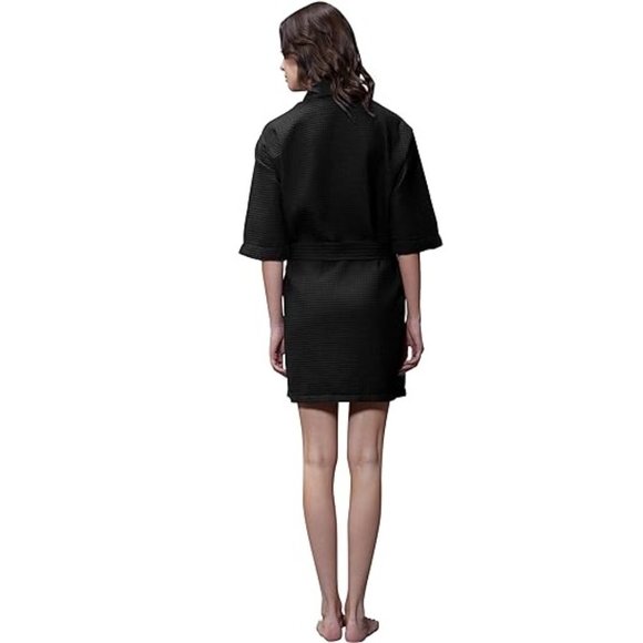 Turquaz Linen Lightweight Knee Length Waffle Kimono Bridesmaids Robes. e99 - Picture 3 of 3